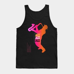 Modern JAZZ MUSIC Festival Lover Musician Saxophone player t-shirt futuristic design Tank Top